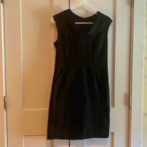 Ann Taylor Little Black Dress w/pockets and neck collar detail
